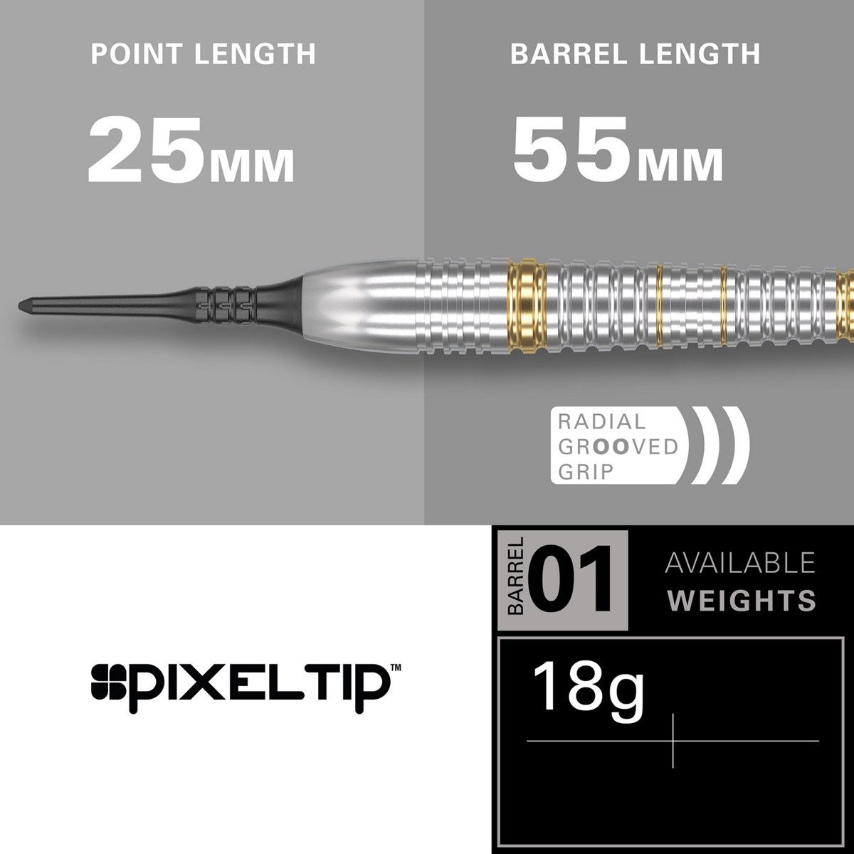Target Darts Phil Taylor Brass Soft Tip Dart  18 gram