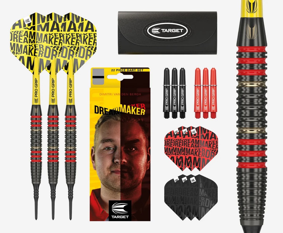 Target Darts Dimitri Van Den Bergh Brass Soft Tip Darts  18 grams