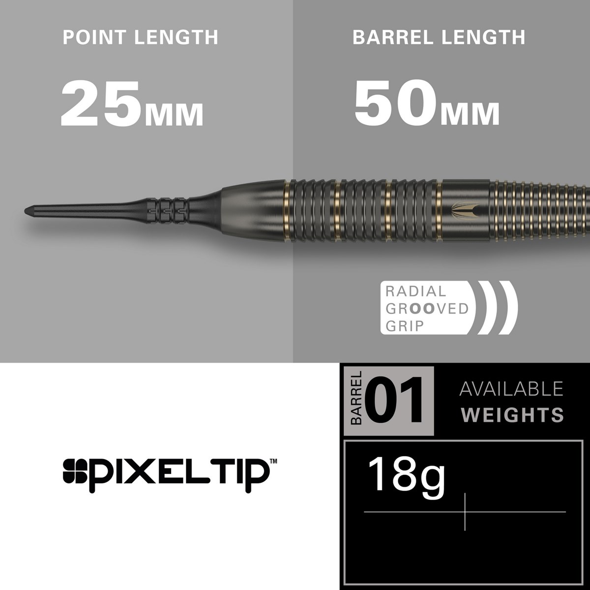 Target Darts RVB Brass Soft Tip Darts  18 grams