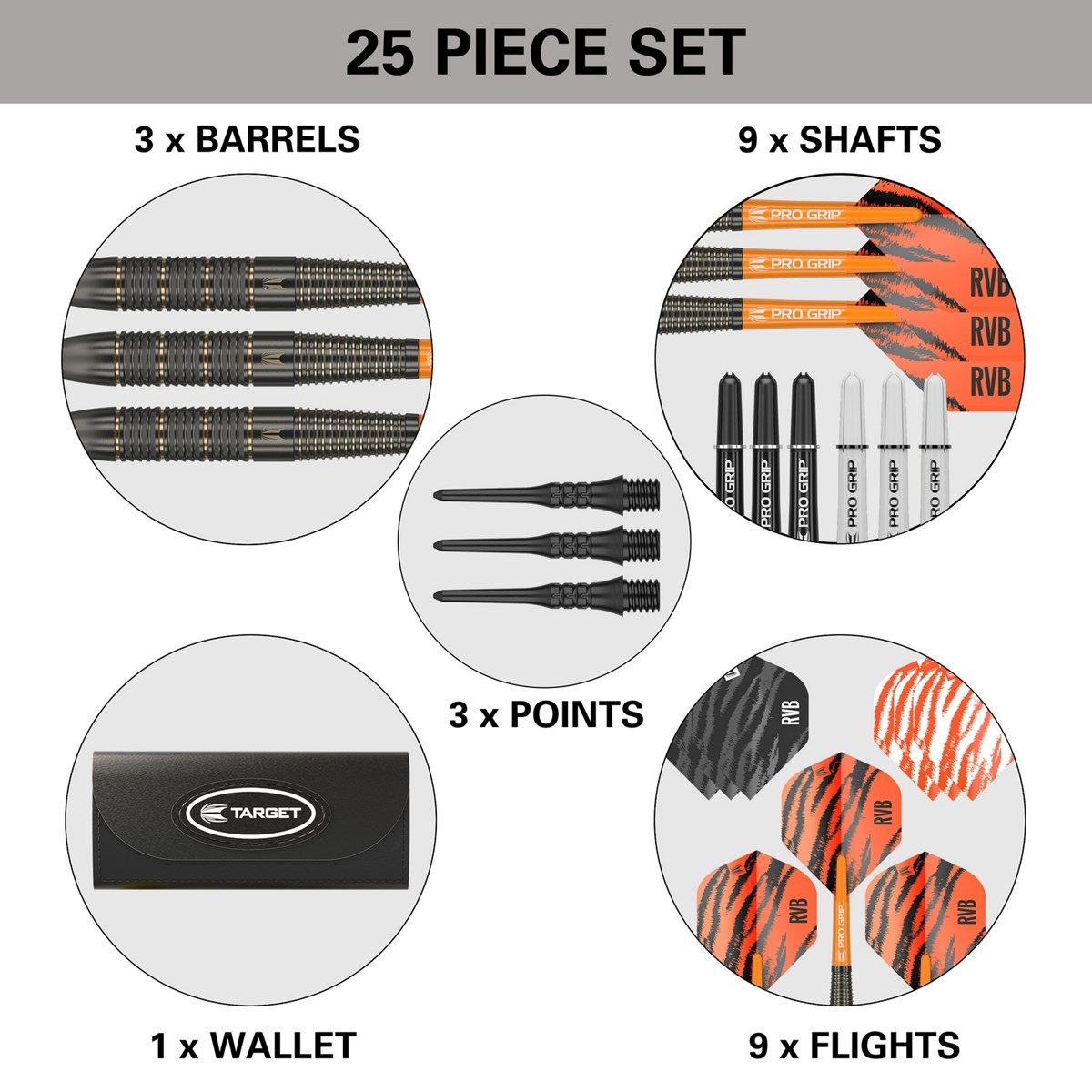 Target Darts RVB Brass Soft Tip Darts  18 grams