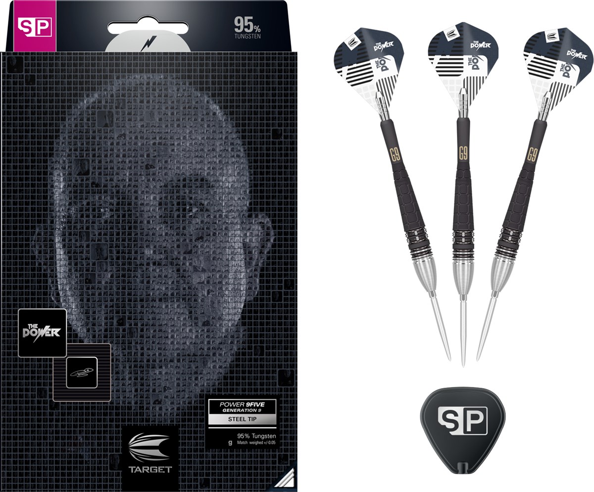 Target Darts Power Gen 9 95% Tungsten SP Steel Tip Darts 22 grams