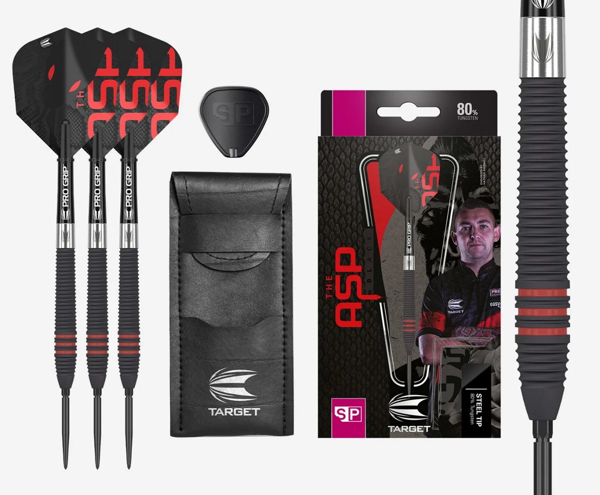 Target Darts Nathan Aspinall 80% Black Tungsten SP Steel Tip Darts  24 grams