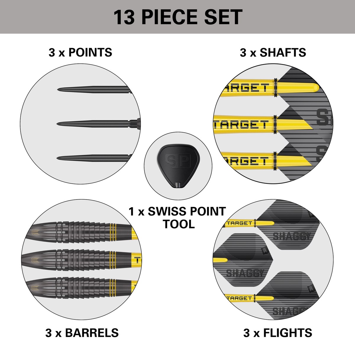 Target Darts Scott Williams Black 90% Tungsten SP Steel Tip Darts  23 grams