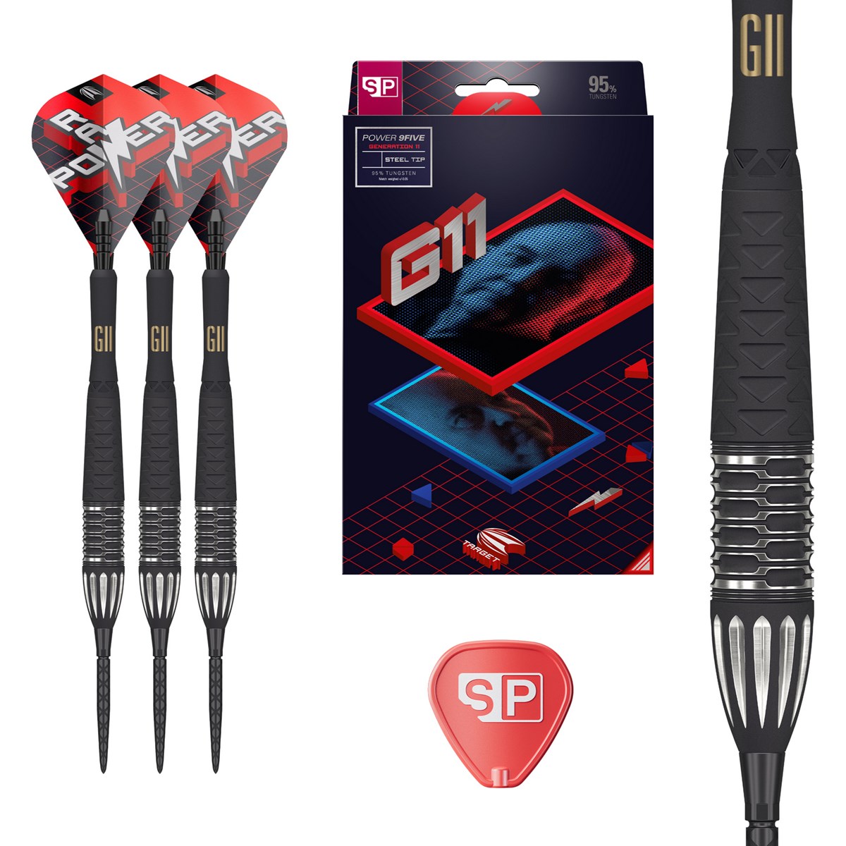 Target Darts Phil Taylor Raw Power G11 95% Tungsten SP Steel Tip 26 grams