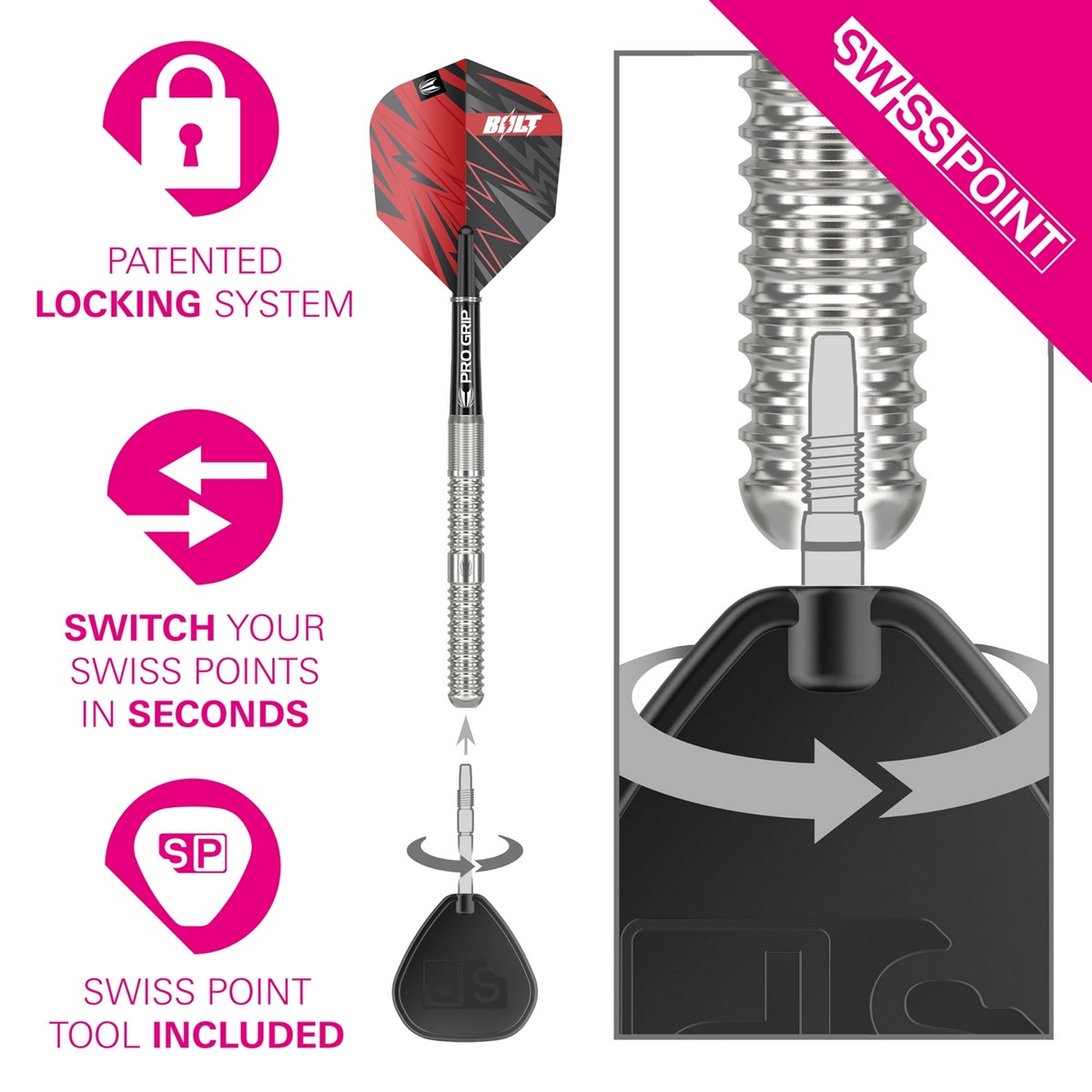 Target Darts Sebastian Bialecki 90% Tungsten SP Steel Tip  22 grams