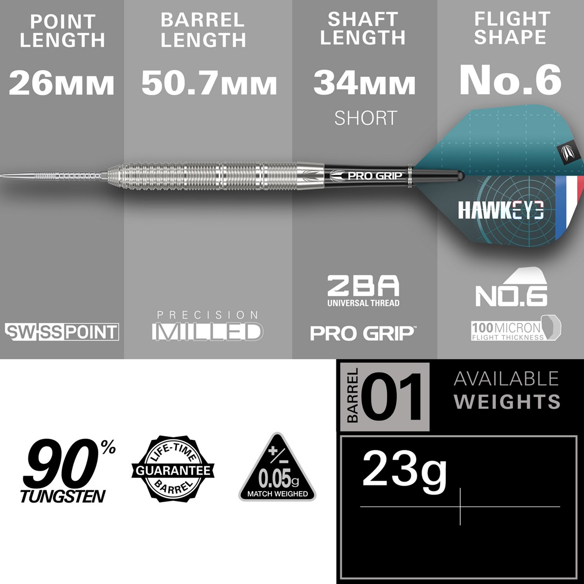 Target Darts Kevin Doets 90% Tungsten SP Steel Tip  23 grams