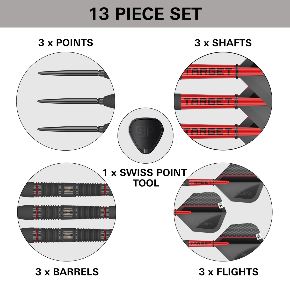 Target Darts Scope 02 90% Tungsten SP Steel Tip  25 grams