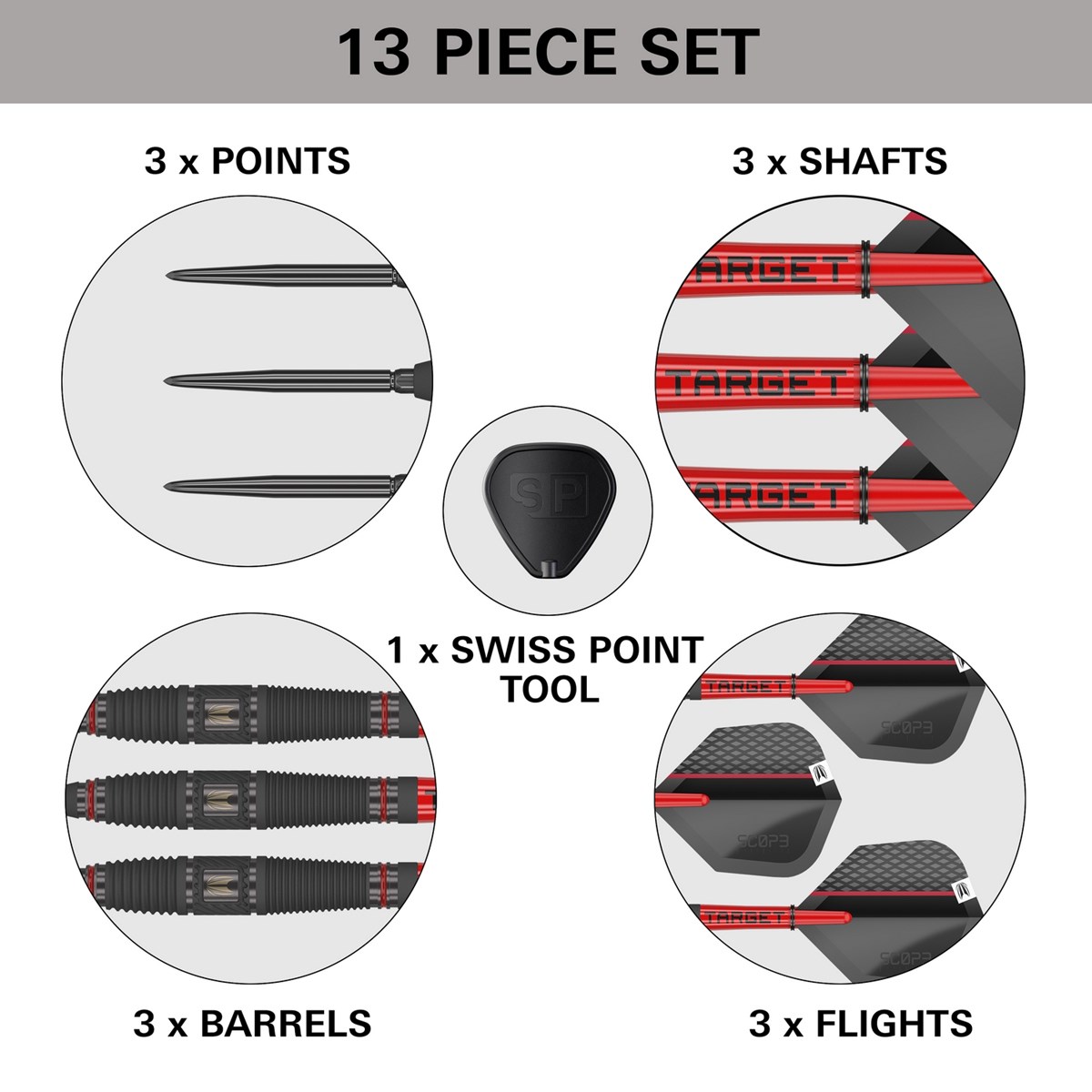 Target Darts Scope 03 90% Tungsten SP Steel Tip  25 grams