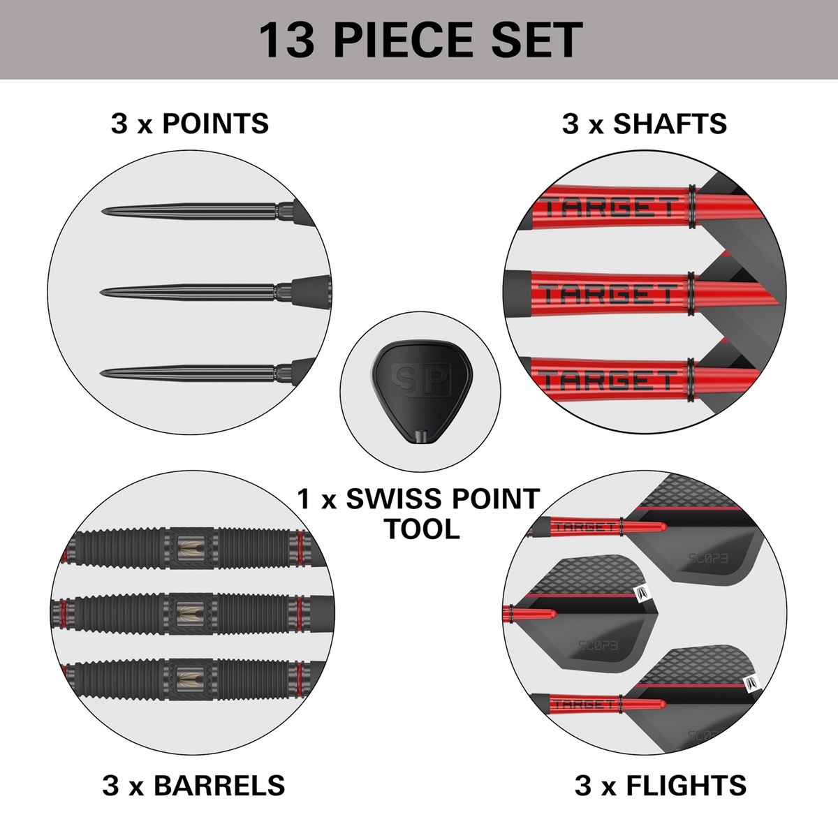 Target Darts Scope 04 90% Tungsten SP Steel Tip  24 grams