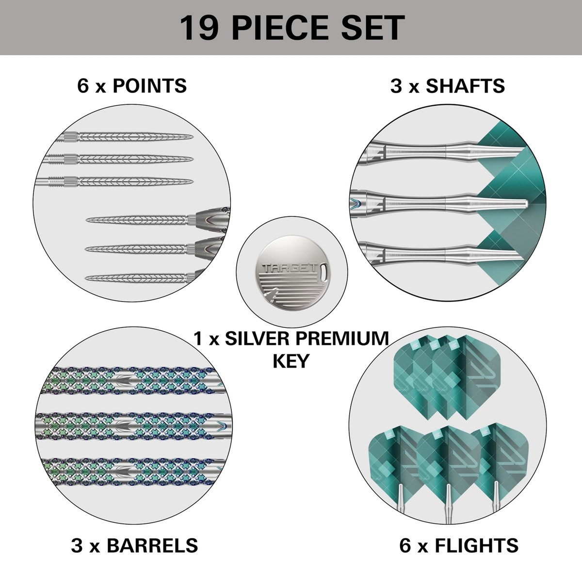 Target Darts Rove 01 90% Tungsten SP Steel Tip  22 grams