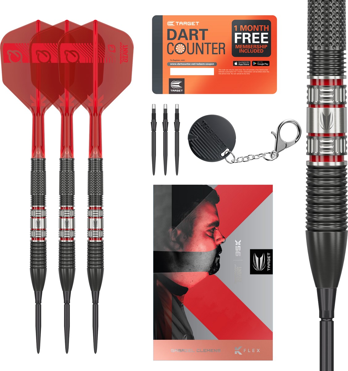 Target Darts Gabriel Clemens 95K 95% Tungsten SP Steel Tip  21 grams