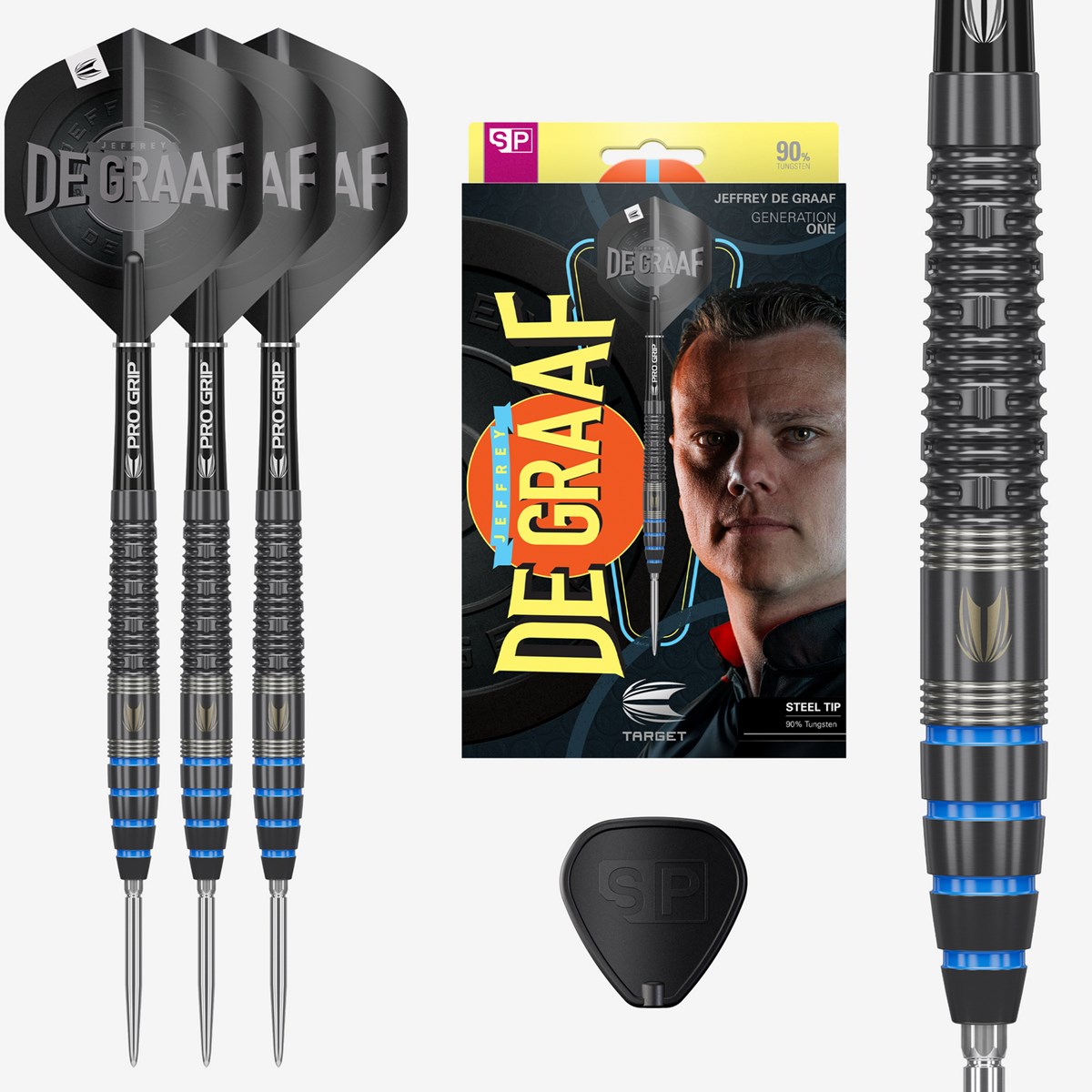Target Darts Jeffrey De Graaf 90% Tungsten SP Steel Tip Darts  23 grams