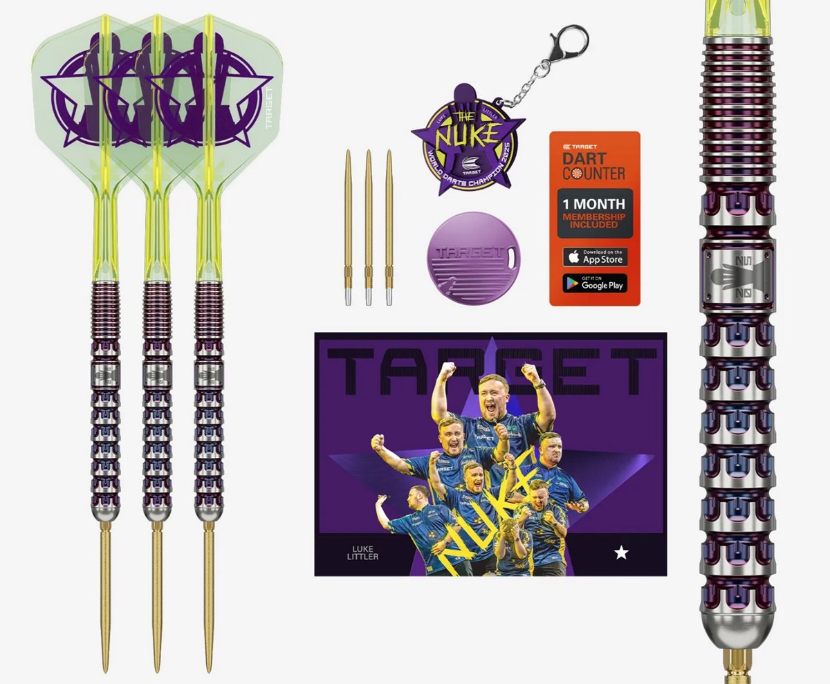 Target Darts Luke Littler World Champion 2025 Edition 90% Tungsten SP Steel Tip Darts 23 grams