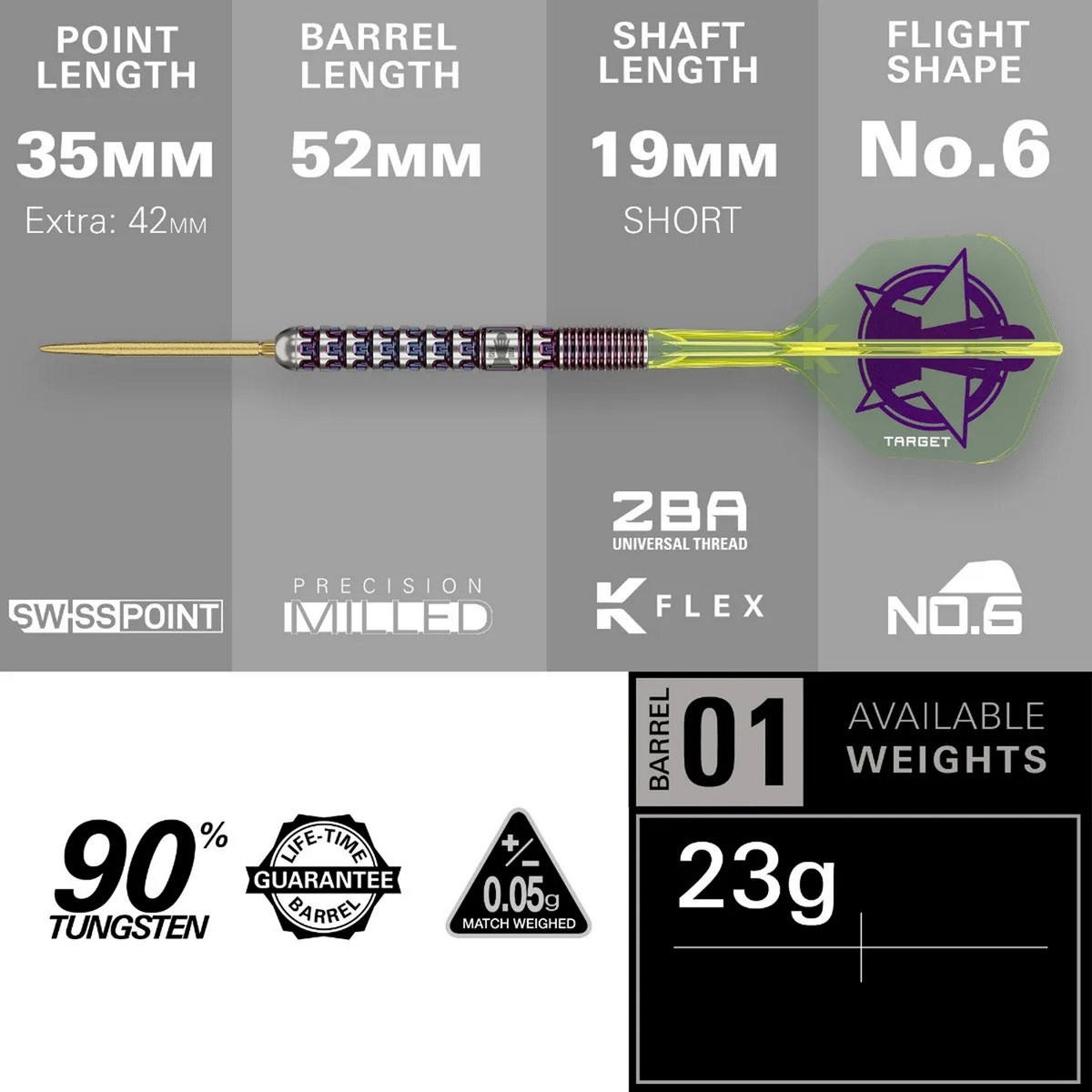 Target Darts Luke Littler World Champion 2025 Edition 90% Tungsten SP Steel Tip Darts 23 grams