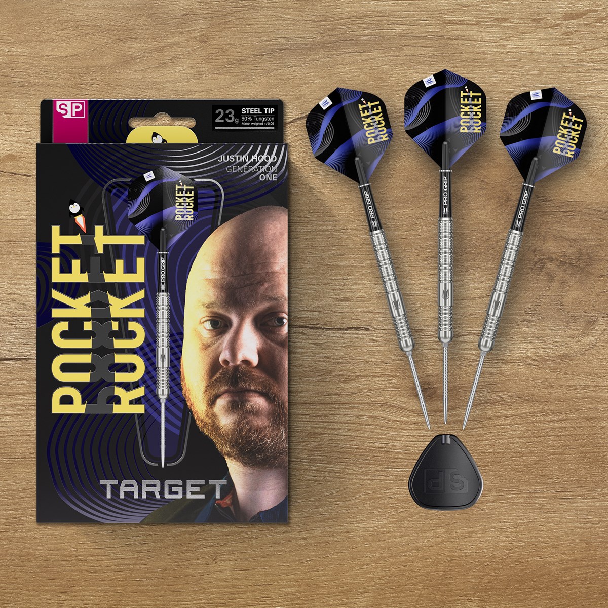 Target Darts Justin Hood 90% Tungsten SP Steel Tip Darts 23 grams