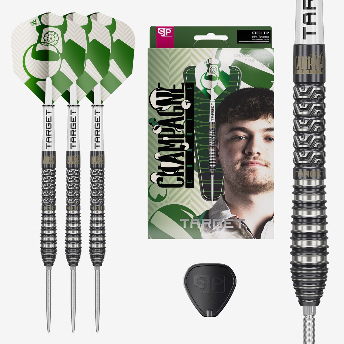 Target Darts Charlie Manby 95% Tungsten SP Steel Tip Darts 25 grams