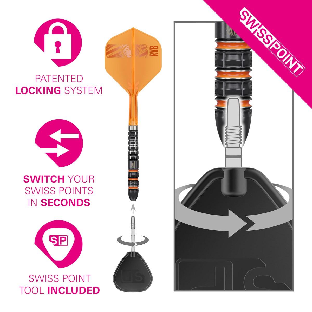 Target Raymond van Barneveld 95K Swiss Point Steel Tip Darts 23 grams
