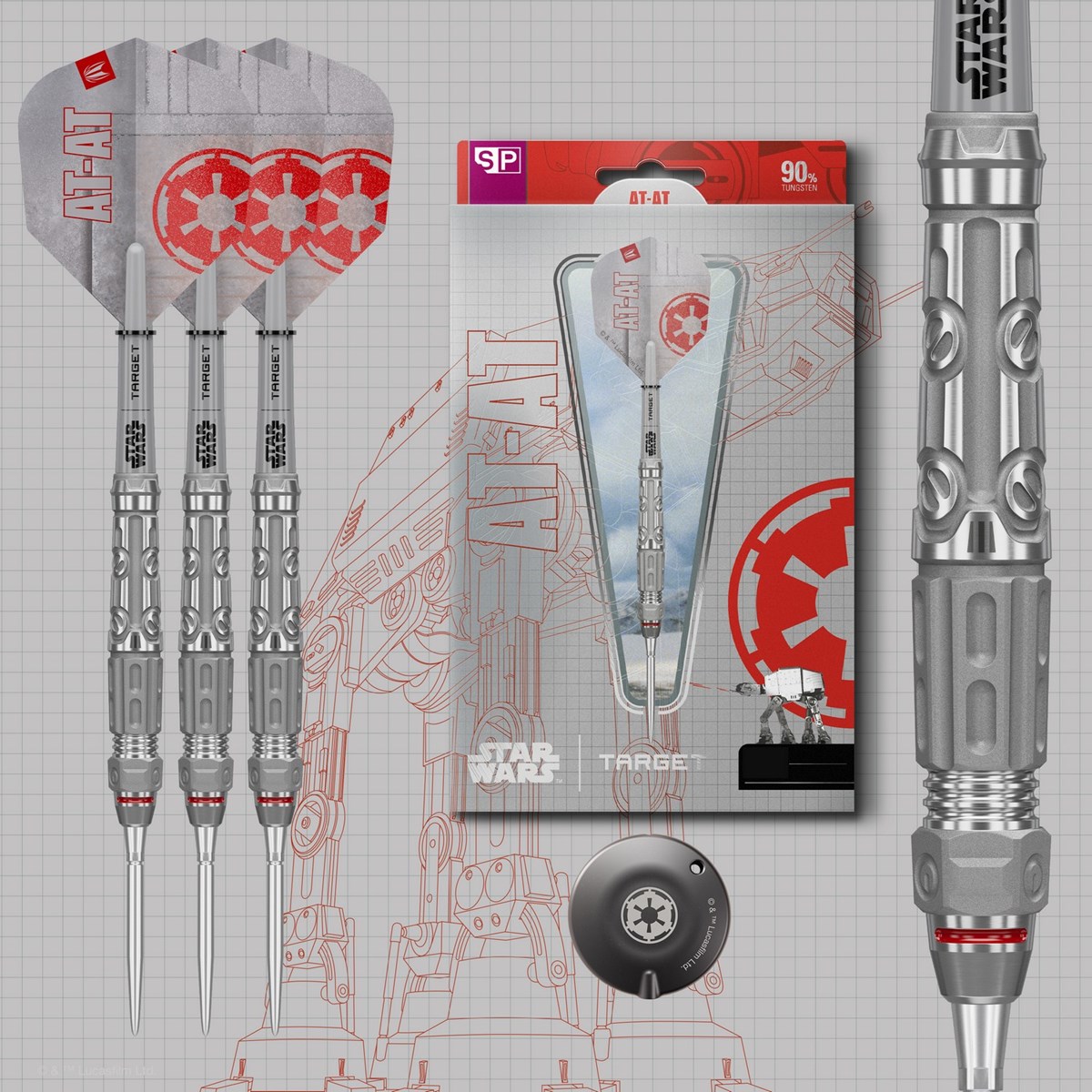 Target Darts Star Wars AT-AT 90% Tungsten SP Steel Tip Darts 23 grams