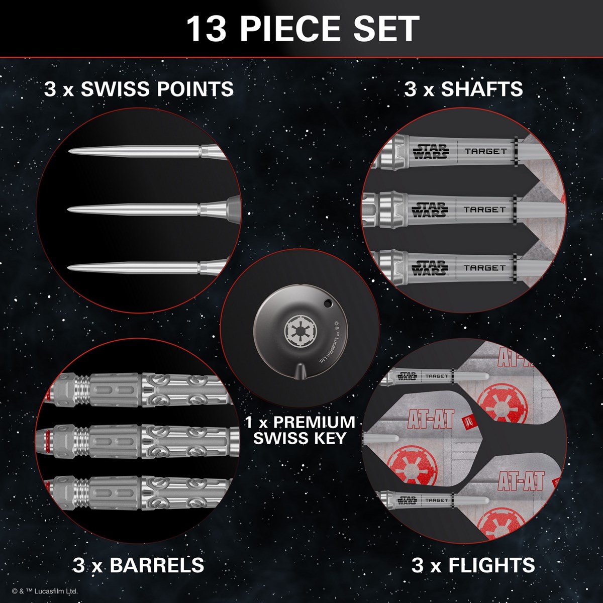 Target Darts Star Wars AT-AT 90% Tungsten SP Steel Tip Darts 23 grams