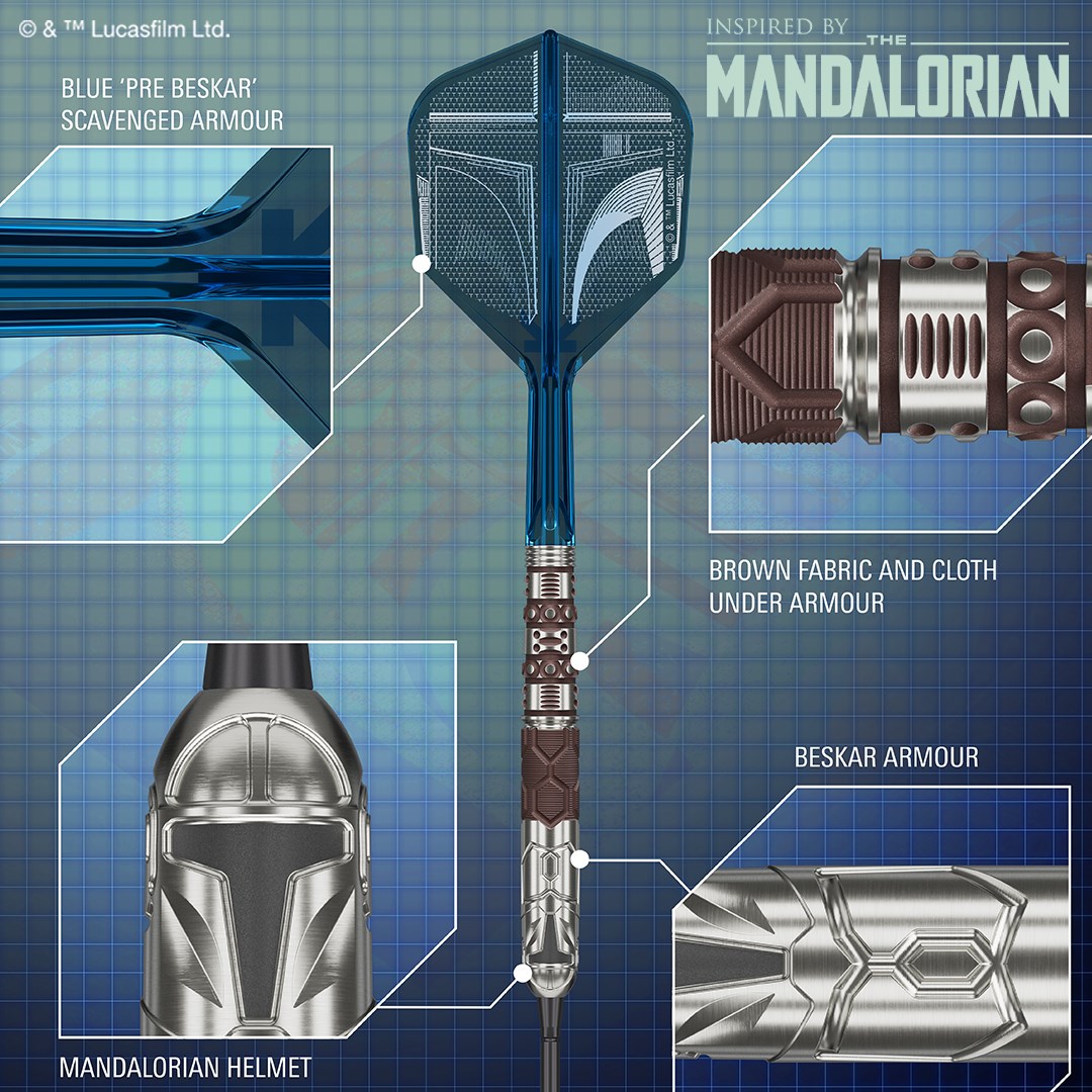 Target Darts Star Wars Mandalorian 95% Tungsten SP Steel Tip Darts 22 grams