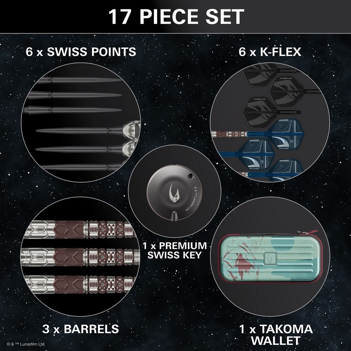 Target Darts Star Wars Mandalorian 95% Tungsten SP Steel Tip Darts 22 grams