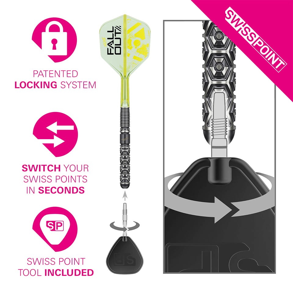 Target Darts Luke Littler Nuke Fallout 90% Tungsten SP Steel Tip Darts 23 grams