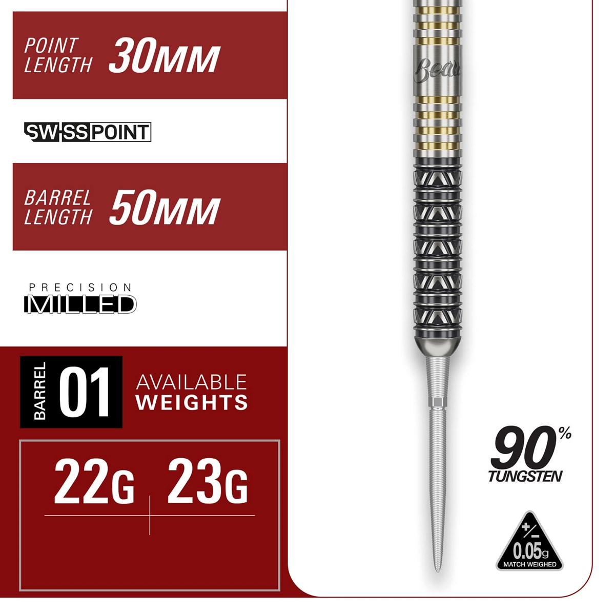 Target Beau Greaves Japan Edition 90% SP Steel Tip Darts 23 grams