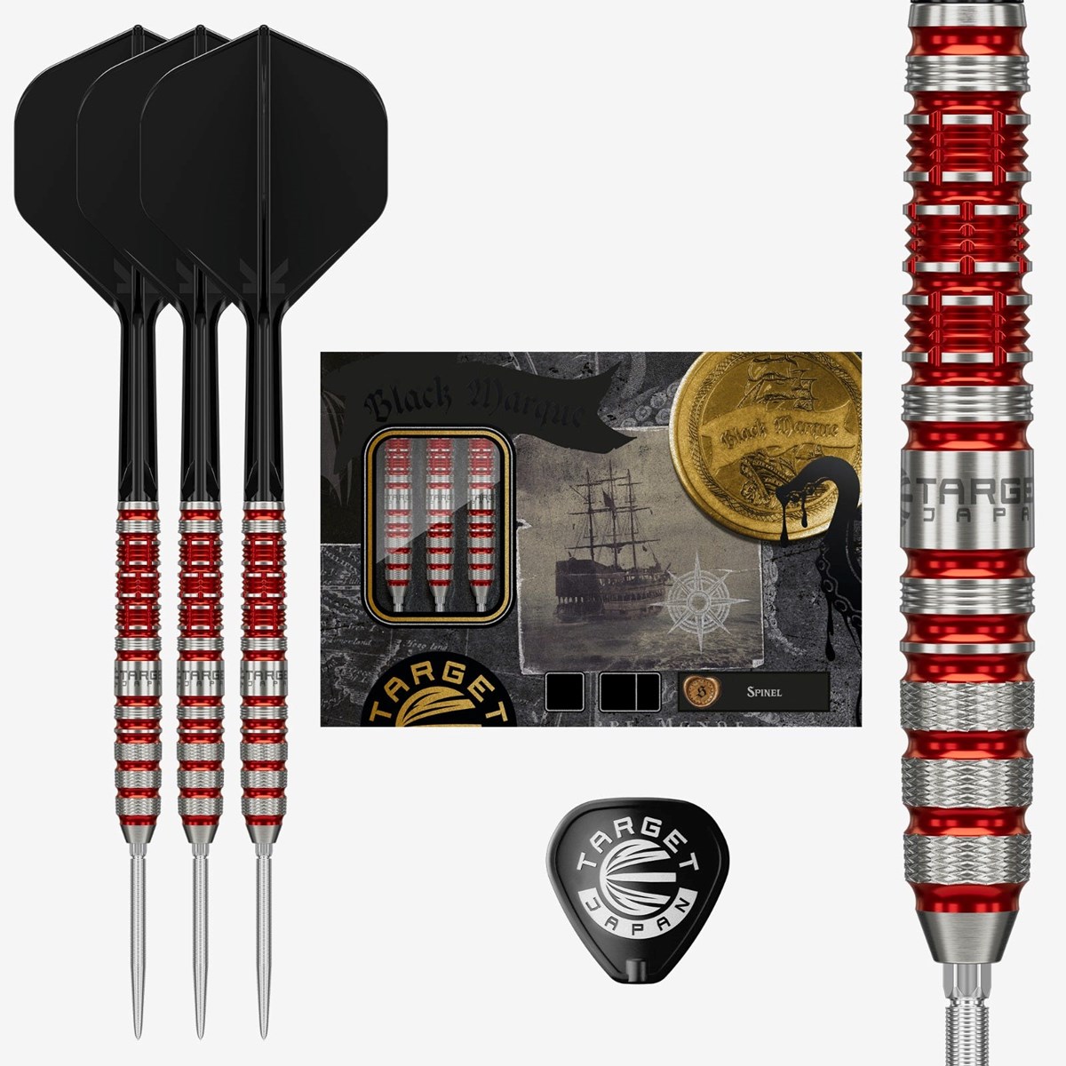 Target Black Marque Spinel 90% SP Steel Tip Darts 24 grams
