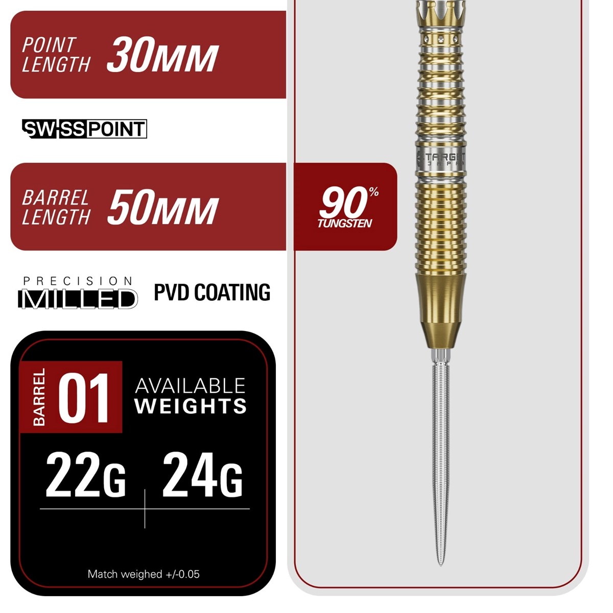 Target Black Marque Enzo SP Steel Tip Darts 24 grams