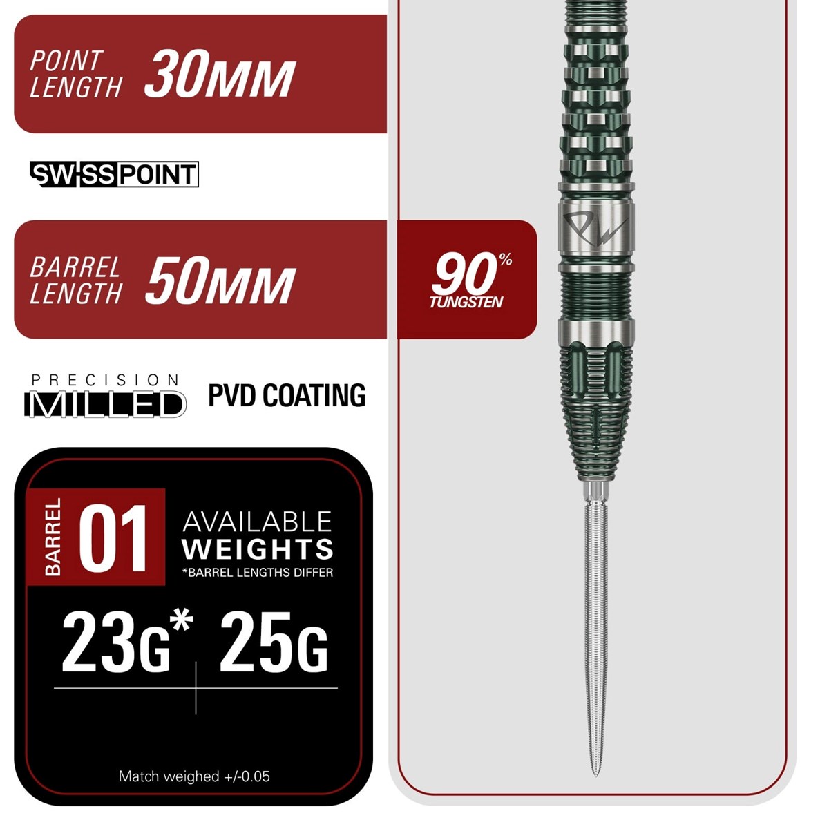 Target Prime Pw G3 90% SP Steel Tip Darts 25 grams