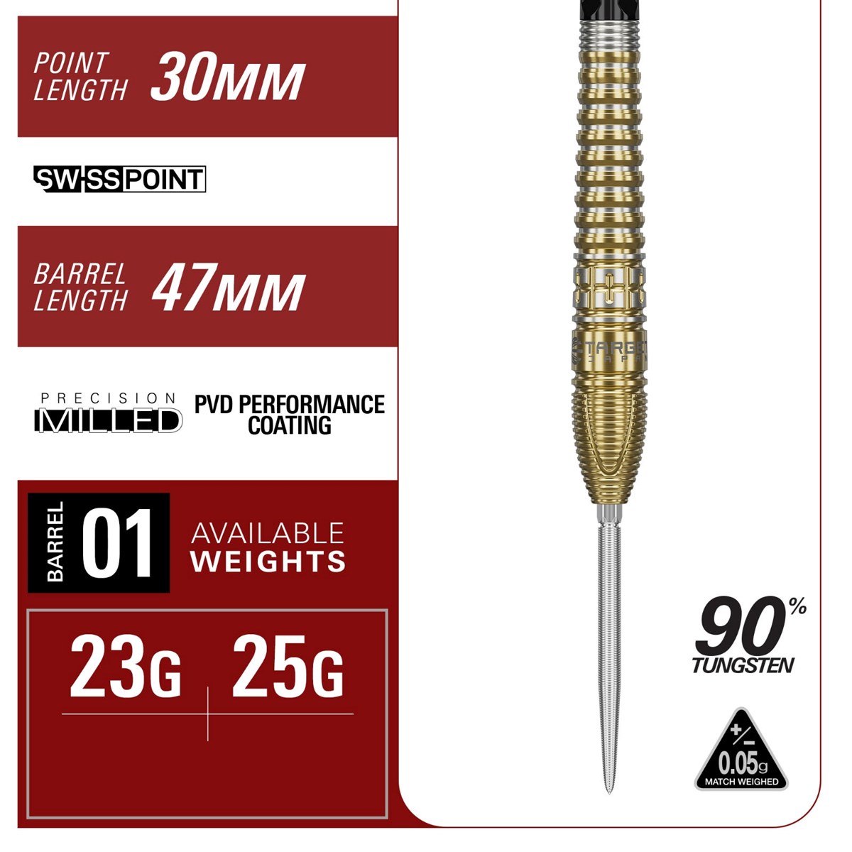 Target Prime Hotshot G3 90% SP Steel Tip Darts 25 grams