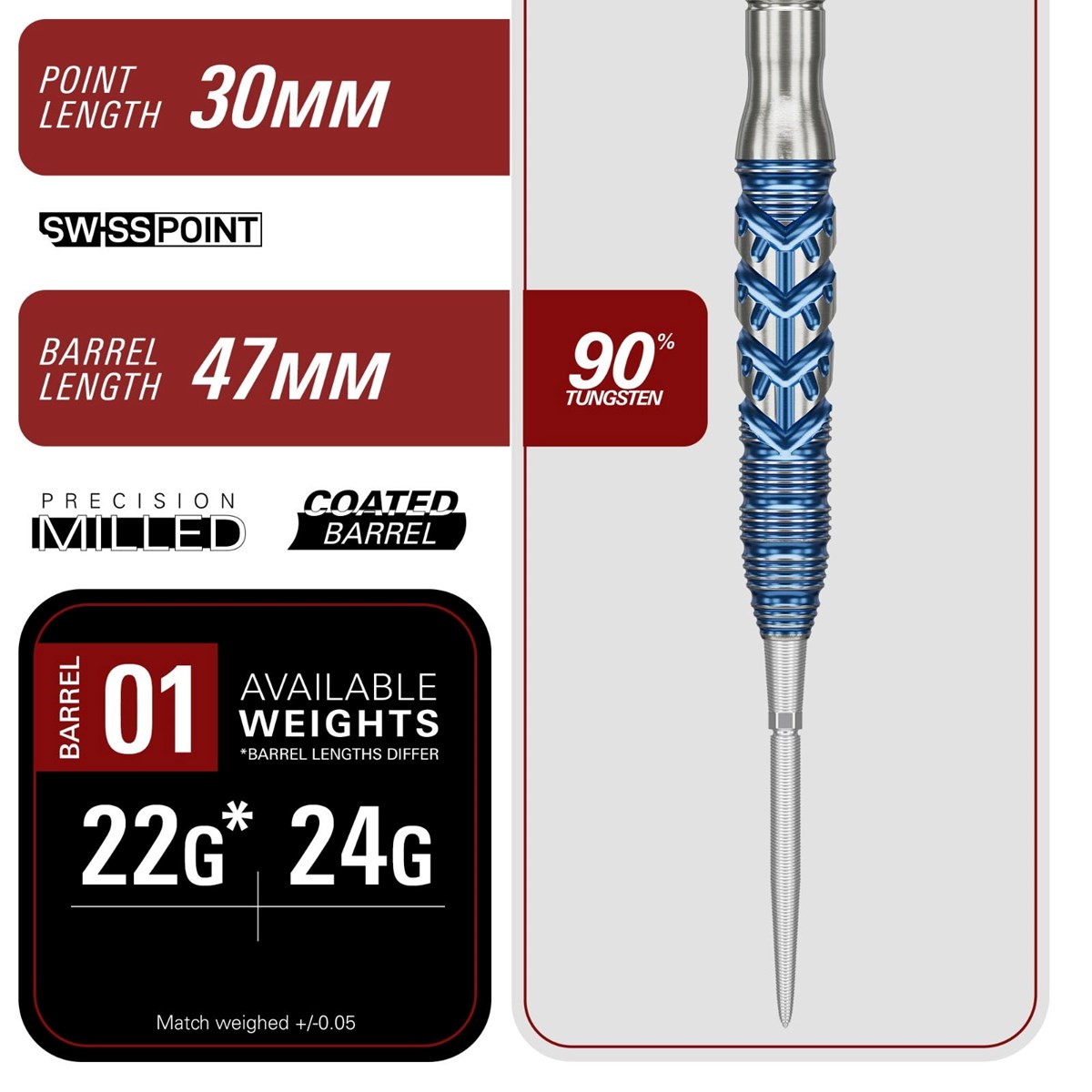 Target Sereno G3 90% SP Steel Tip Darts 22 grams