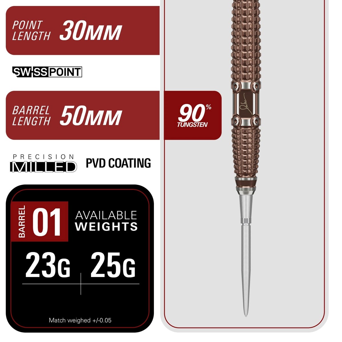 Target Paul Lim The Legend G10 90% SP Steel Tip Darts 25 grams