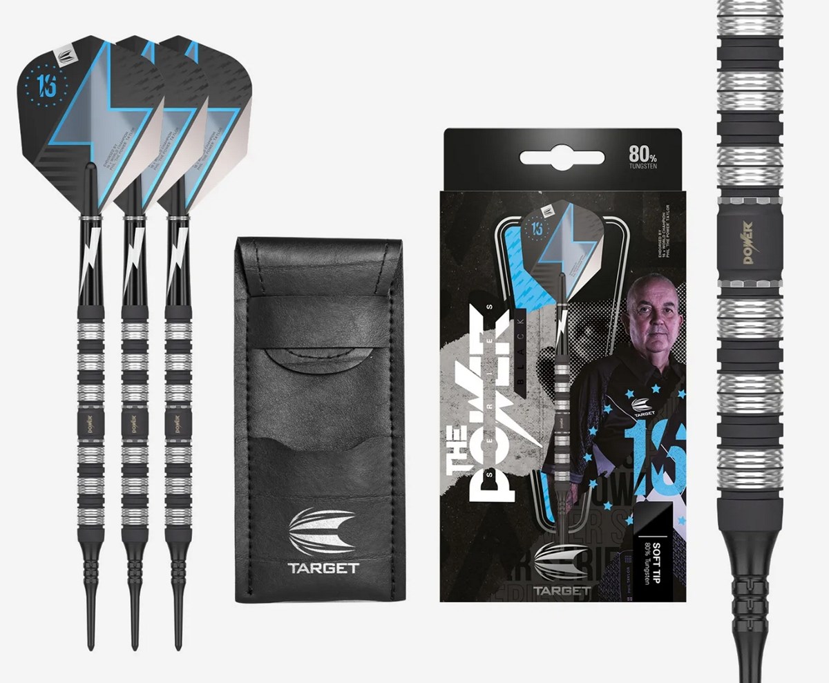 Target Darts Power Series Black  Soft Tip  18 grams