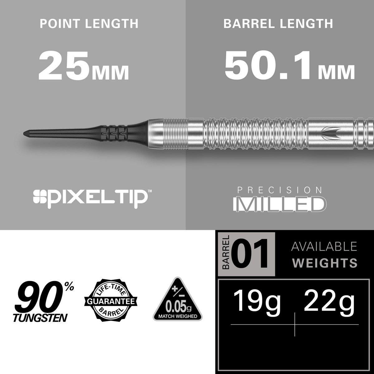 Target Darts Dimitri Van Den Bergh 90% Soft Tip Darts  21 grams
