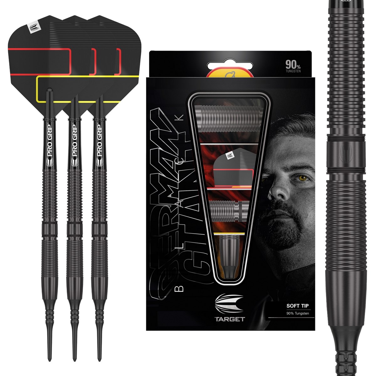 Target Darts Gabriel Clemens Black 90% Soft Tip Darts  19 grams