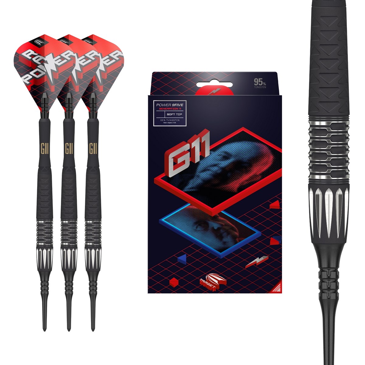 Target Darts Phil Taylor Raw Power G11 95% Tungsten Soft Tip  20 grams