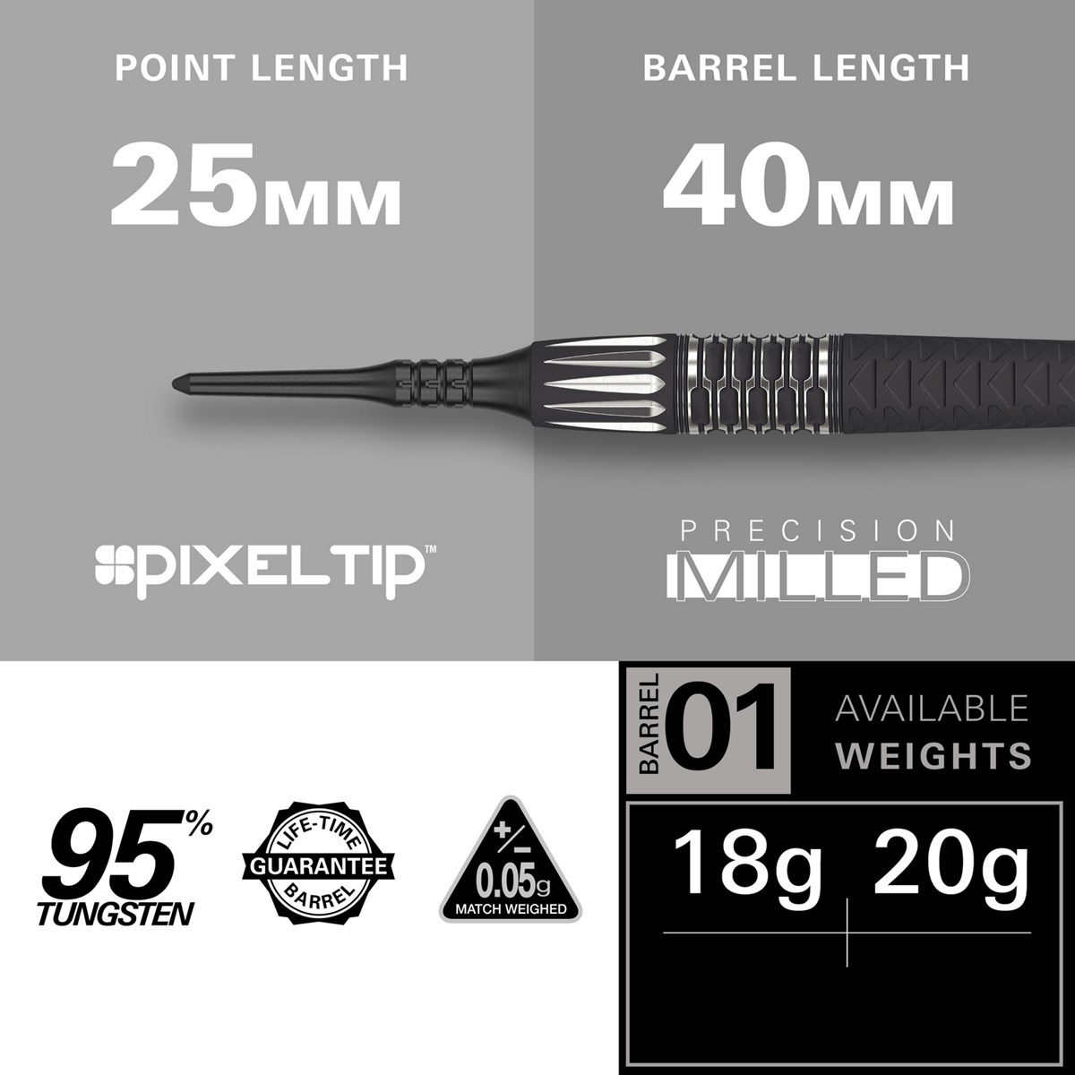Target Darts Phil Taylor Raw Power G11 95% Tungsten Soft Tip  20 grams