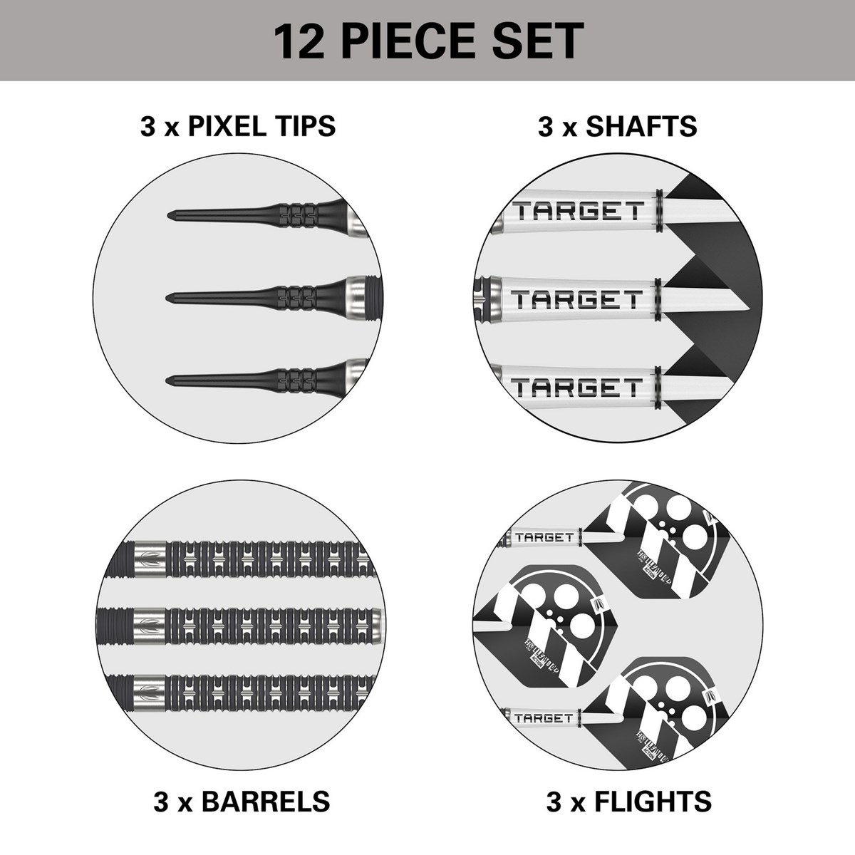 Target Darts Hollywood Action 90% Tungsten Soft Tip Darts  20 grams