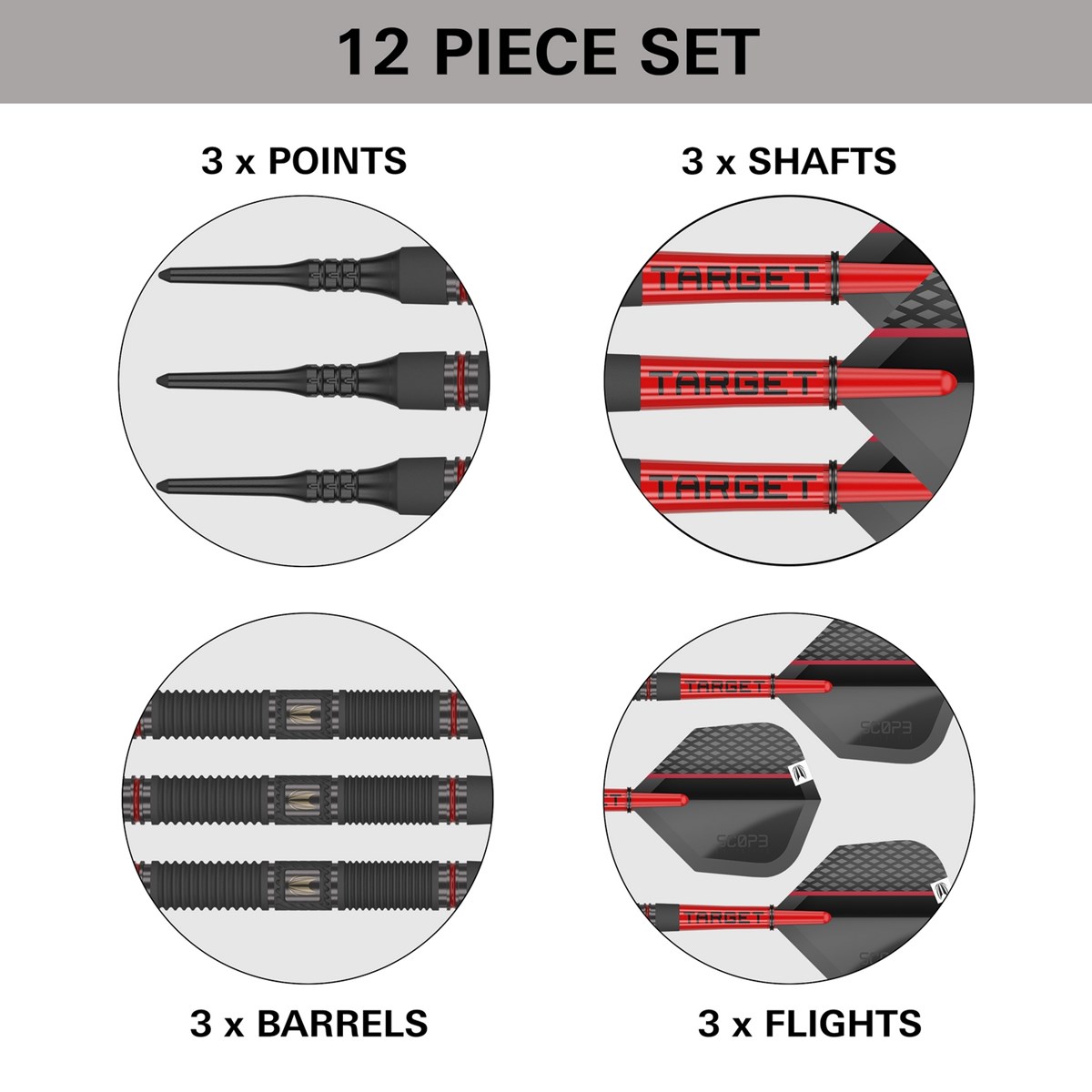 Target Darts Scope 10 90% Tungsten Soft Tip  18 grams