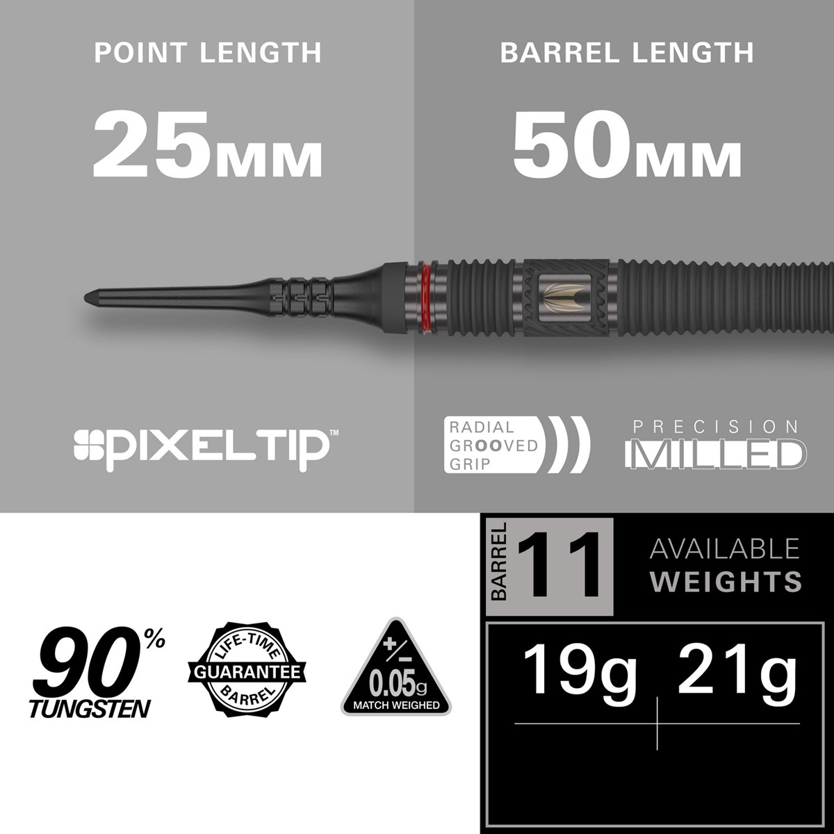 Target Darts Scope 11 90% Tungsten Soft Tip  19 grams