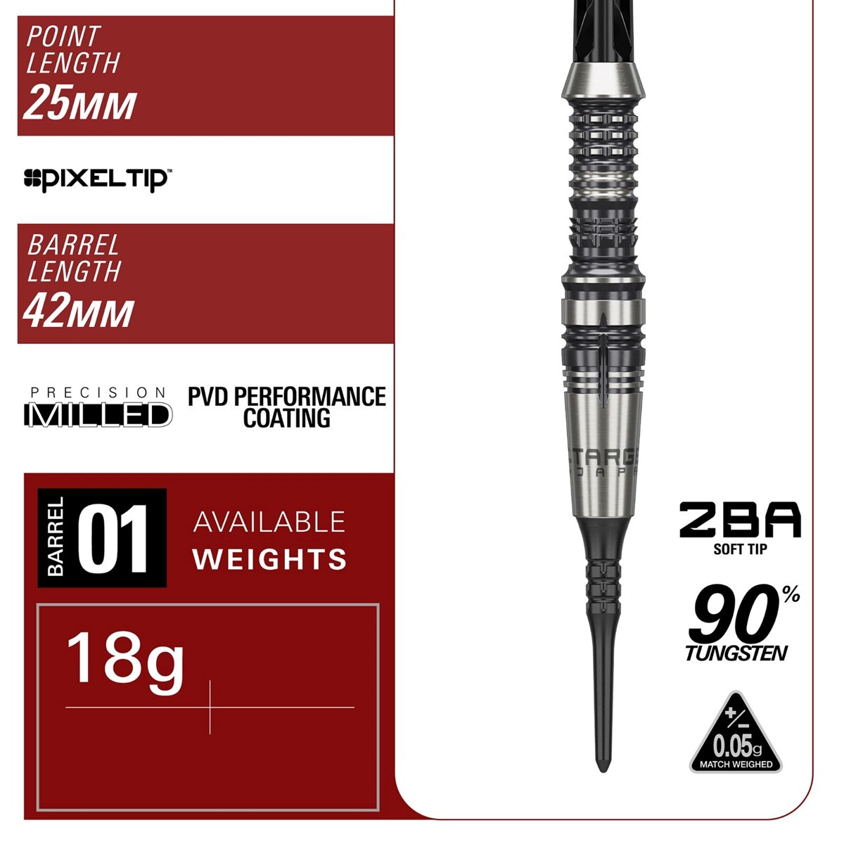 Target Black Marque Heracles 90% Soft Tip Darts 18 grams