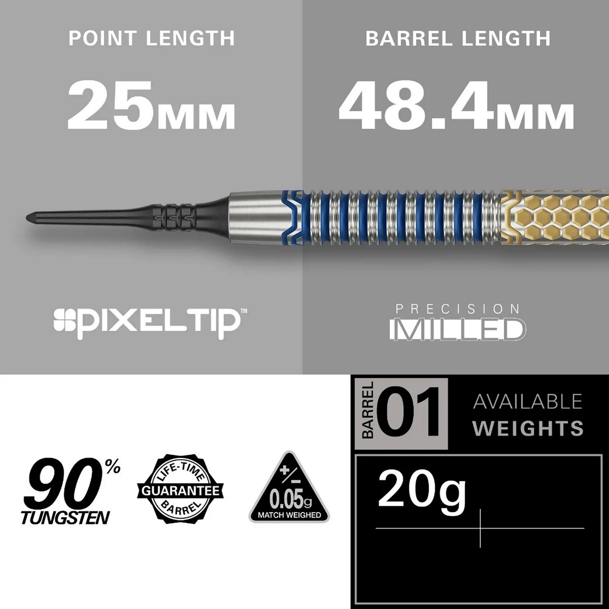 Target Darts Josh Rock G1 Soft Tip Darts  20 grams