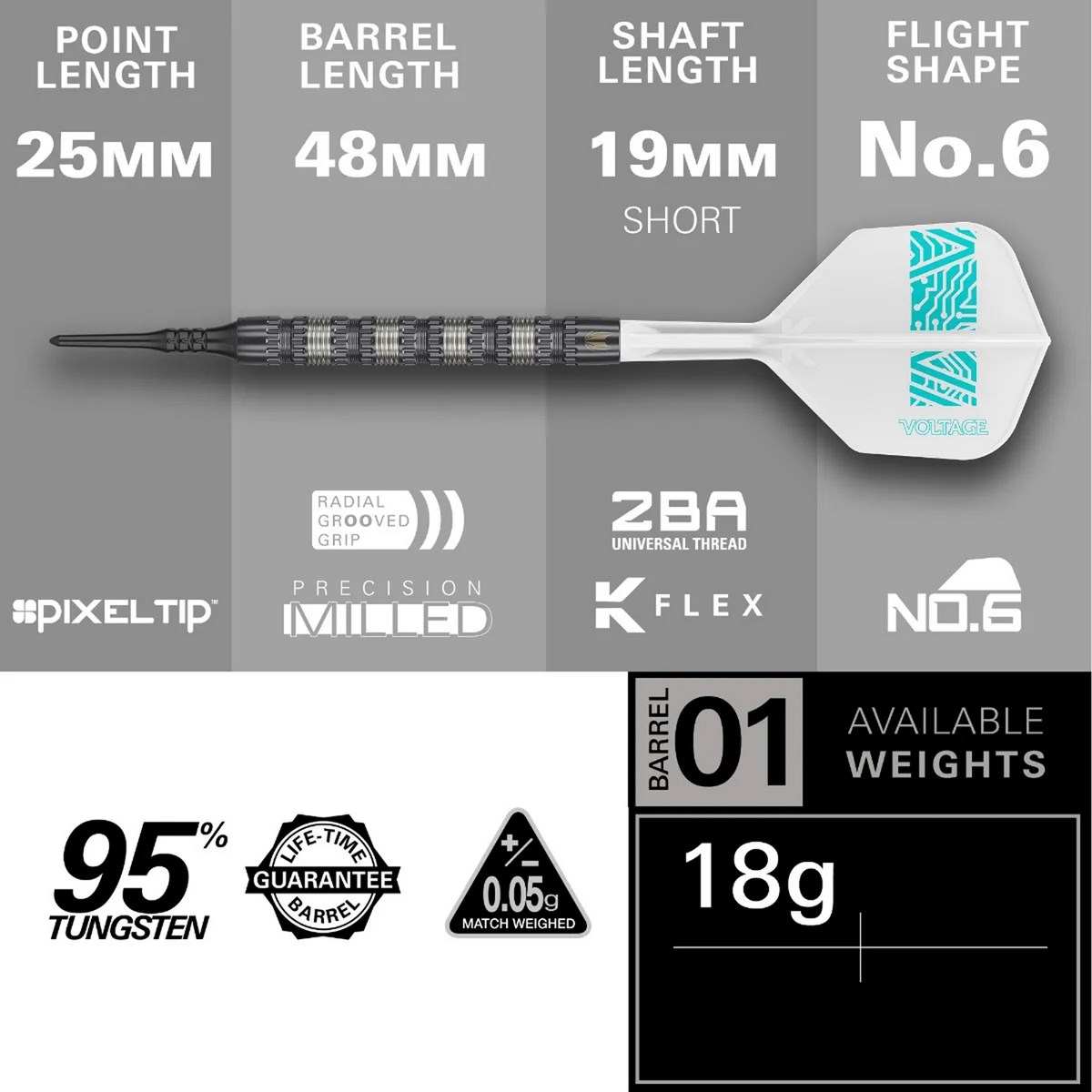 Target Darts Rob Cross 95K Soft Tip Dart   18 grams