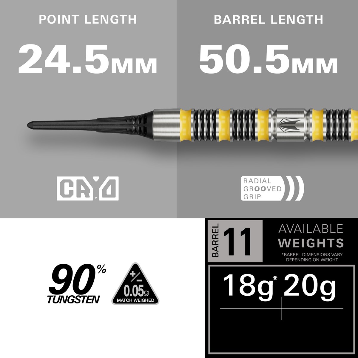 Target Darts Buzz 11 90% Soft Tip Darts 18 grams