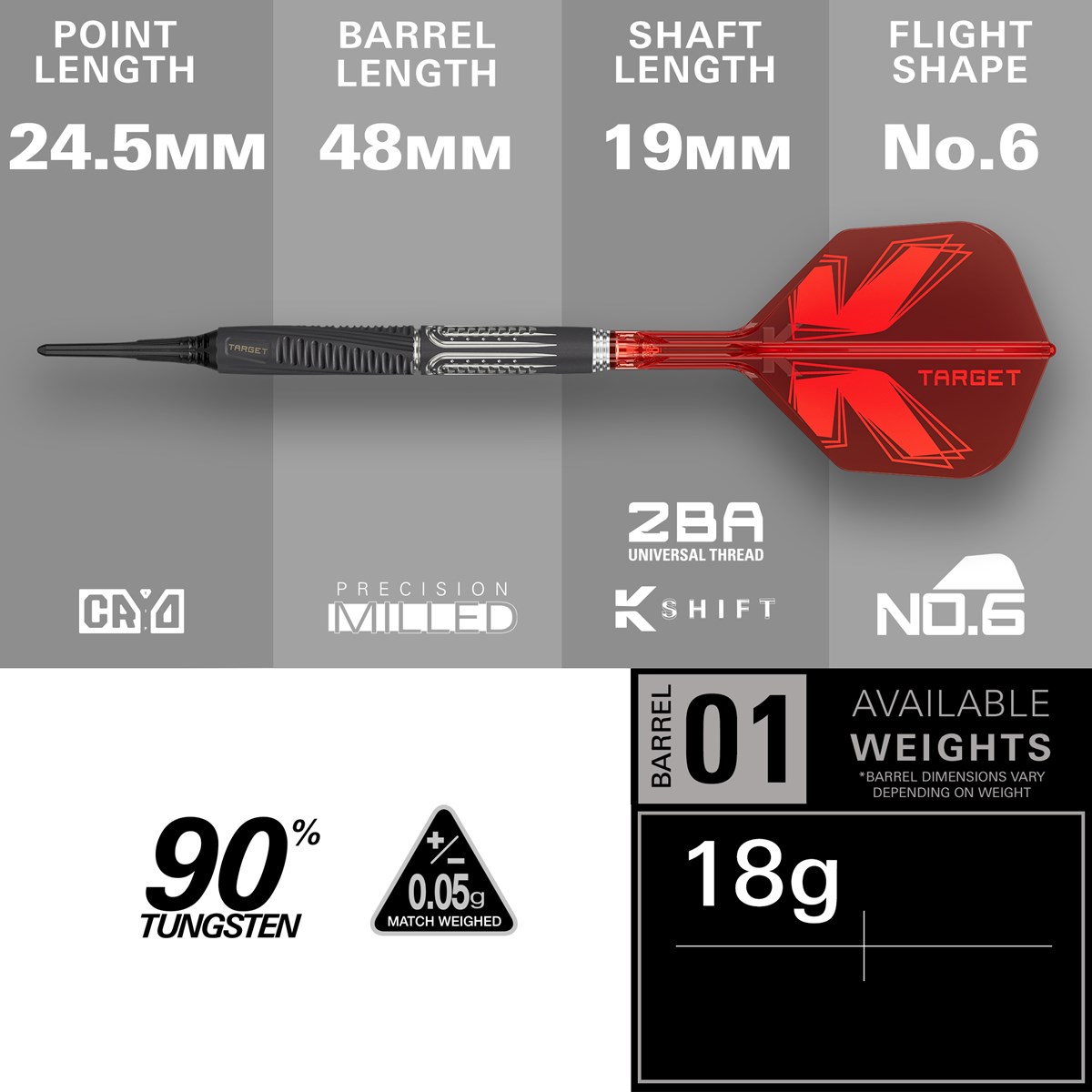 Target Darts Shift 90% Soft Tip Darts 18 grams