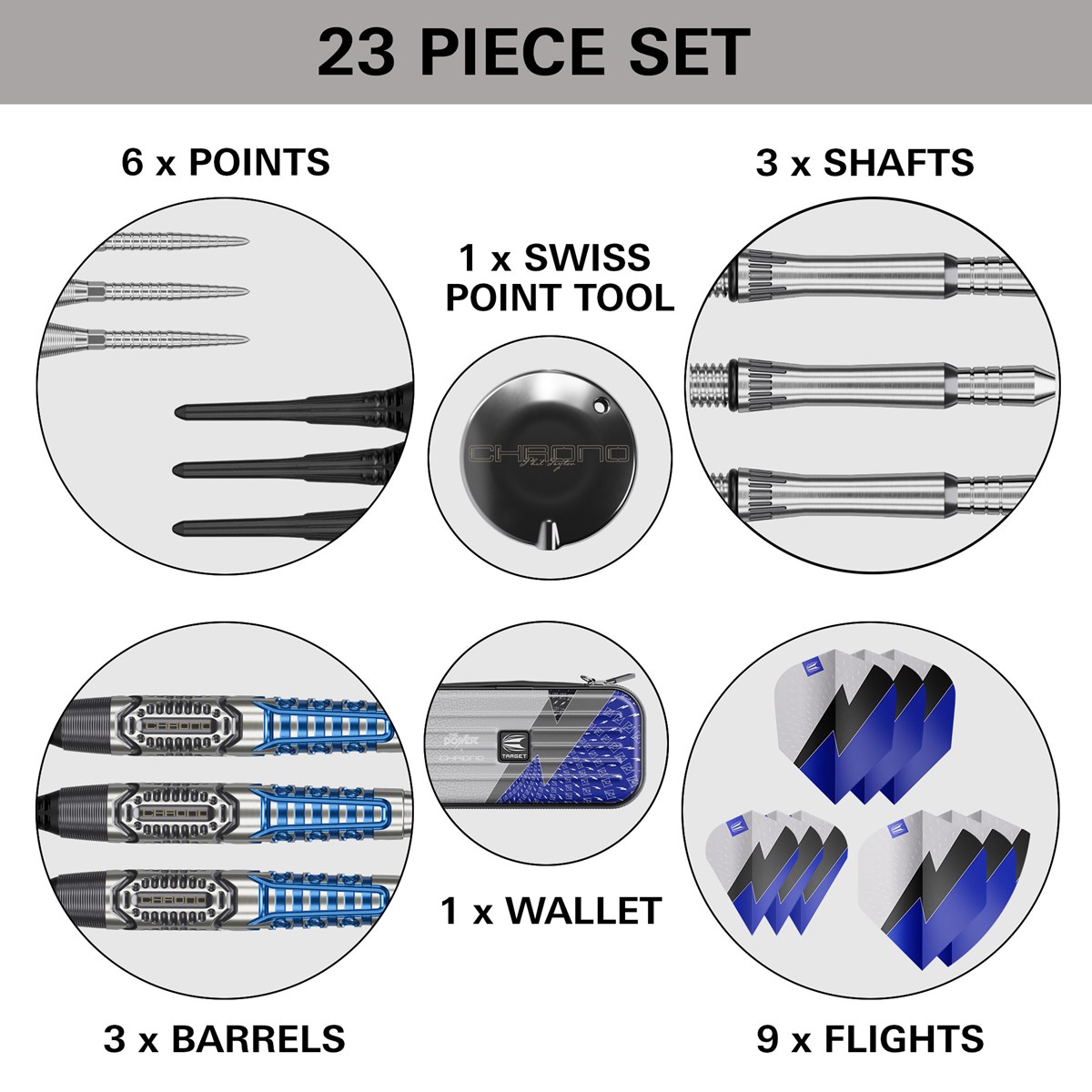 Target Darts Phil Taylor Power Chrono 90% Soft Tip Darts 18 grams