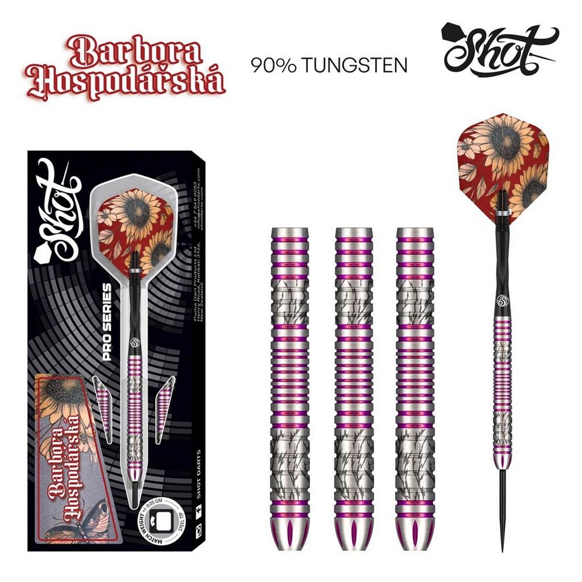 Shot Barbora Hospodarska 2.0 90% Tungsten Steel Tip Dart 25 grams