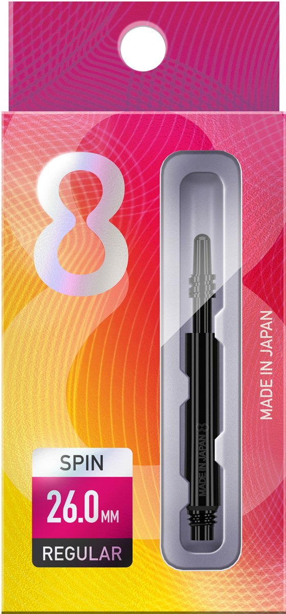 Target Darts 8 Flight Spinning Shaft Black- In-Between
