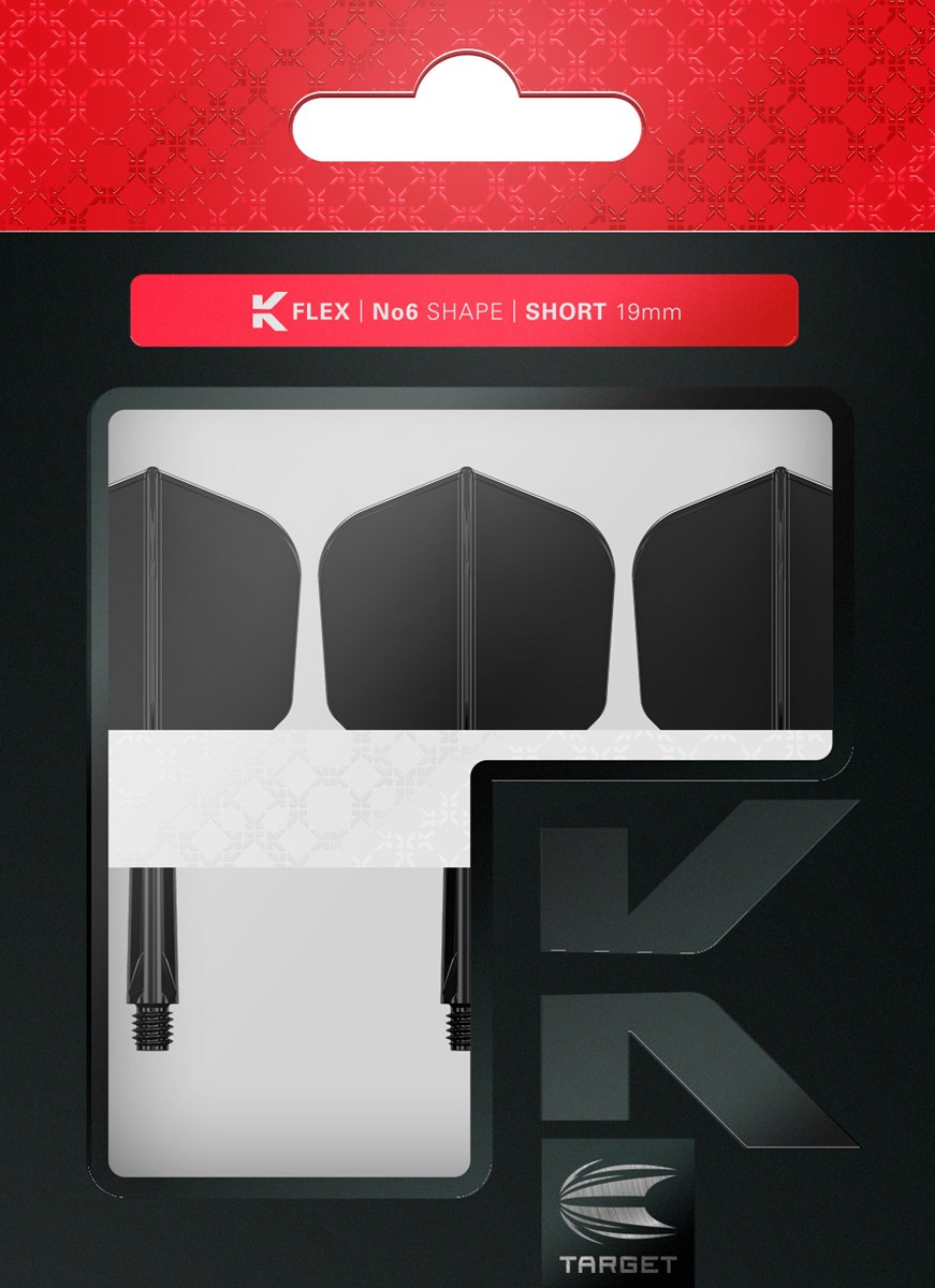 Target Darts K-Flex System - No. 6 Flight / Short Shaft - Black